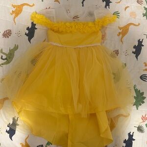 Kids Yellow Tulle Princess Costume Dress